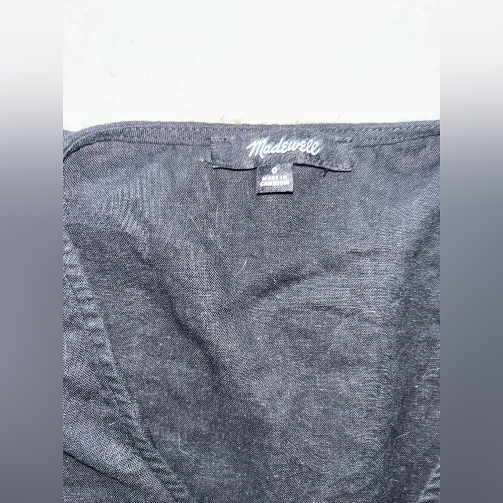 Madewell Ruffled Button Front Linen Blend Top - Picture 5 of 5
